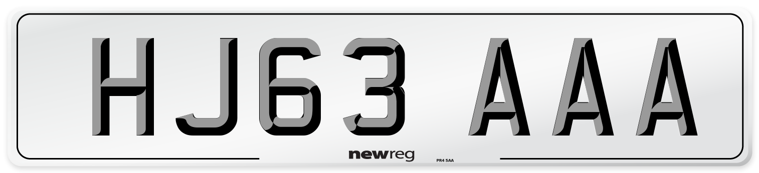 HJ63 AAA Number Plate from New Reg